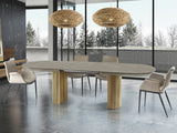 Mesa de comedor Schuller Irati madera y piedra extensible 206x79cm 607094