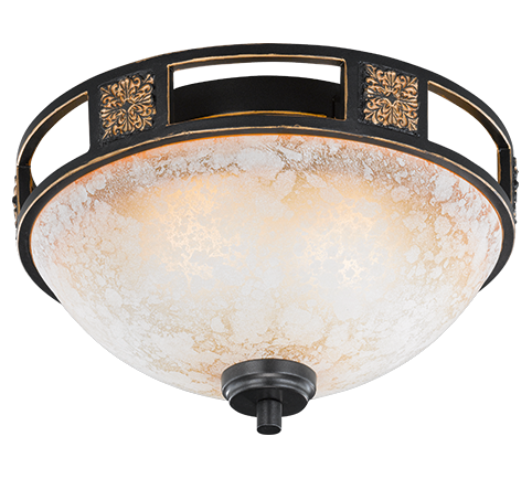 Plafón de techo Trio Quinta 2 luces óxido Ø33cm 608100224