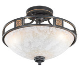 Plafón de techo Trio Quinta 3 luces óxido Ø42cm 608100324