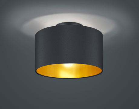 Plafón de techo Trio Hostel LED negro mate 2700K Ø30cm 608200279