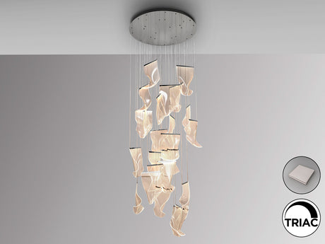 Lámpara de techo colgante Schuller Velos grande 24 luces cromo 3000K 3 metros Ø95cm vista 2
