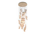 Lámpara de techo colgante Schuller Velos grande 24 luces cromo 3000K 3 metros Ø95cm ambiente