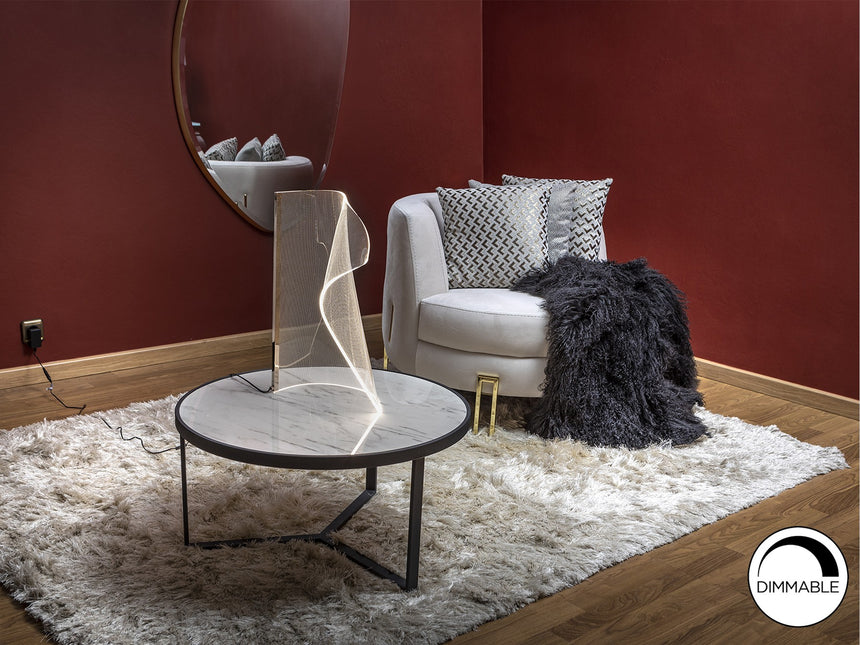 Lámpara de sobremesa Schuller Velos LED oro rosa 3000K 50cm vista 1