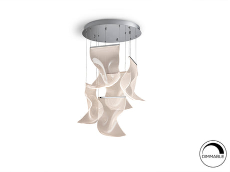 Lámpara de techo colgante Schuller Velos 5 luces cromo  - ambiente
