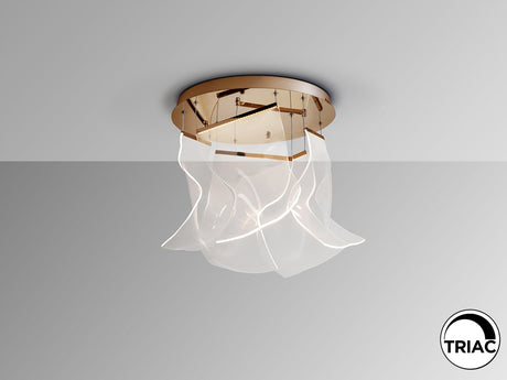 Lámpara de techo colgante Schuller Velos 5 luces oro rosa 3000K Ø50cm vista 2