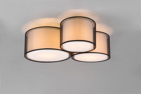 Plafón de techo Trio Burton LED negro mate 2700K 65cm 611490332