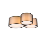 Plafón de techo Trio Burton 3 luces negro mate 65cm 611490332