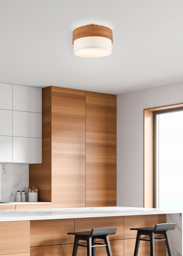Plafón de techo Trio Seasons LED níquel mate 3000K Ø30cm 611500201