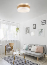 Plafón de techo Trio Seasons LED níquel mate 3000K Ø50cm 611500301