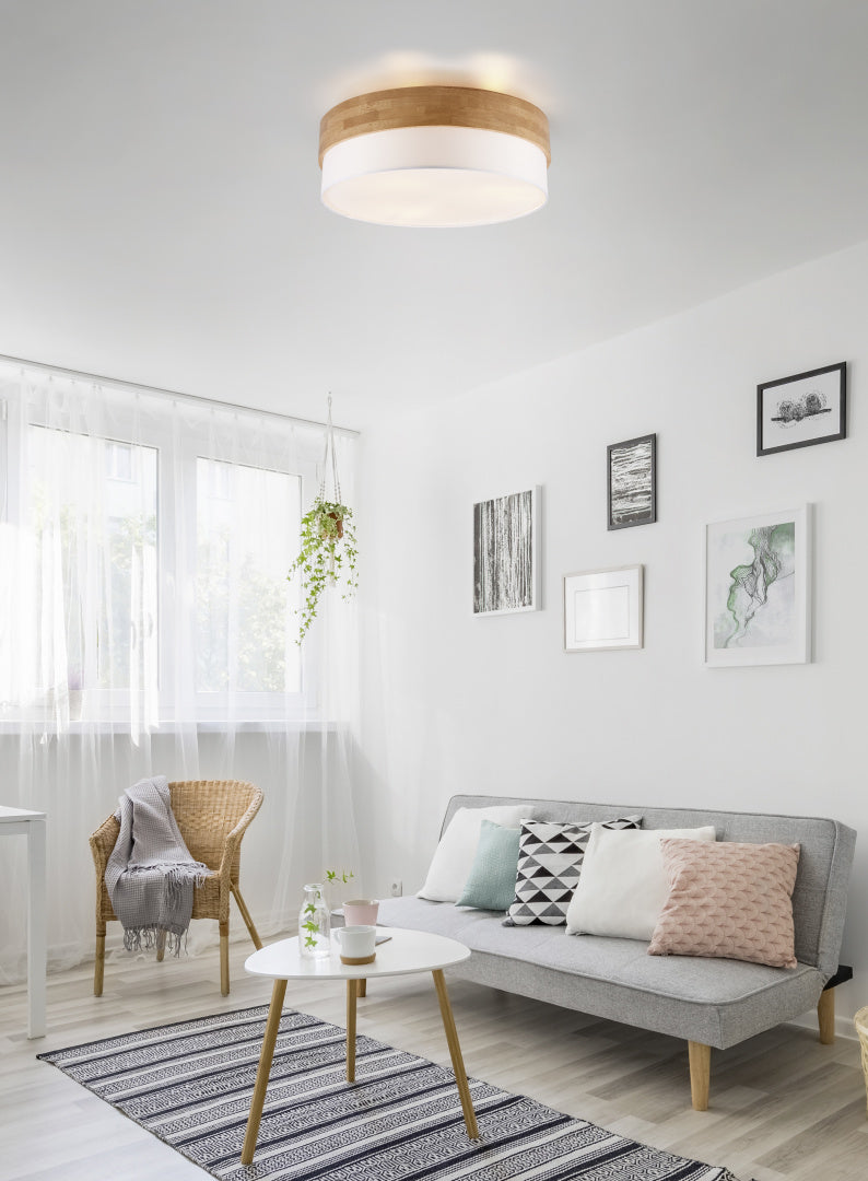 Plafón de techo Trio Seasons LED níquel mate 3000K Ø50cm 611500301