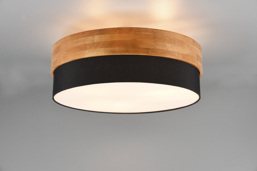 Plafón de techo Trio Seasons LED níquel mate 3000K Ø50cm 611500302