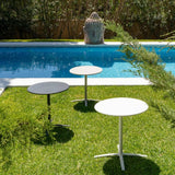 Mesa auxiliar plegable de acero en blanco 70x70x72 cm