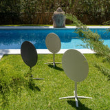Mesa auxiliar plegable de acero en blanco 70x70x72 cm
