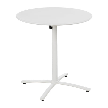 Mesa auxiliar plegable de acero en blanco 70x70x72 cm