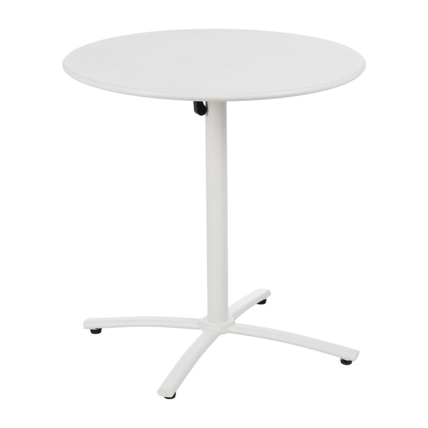 Mesa auxiliar plegable de acero en blanco 70x70x72 cm