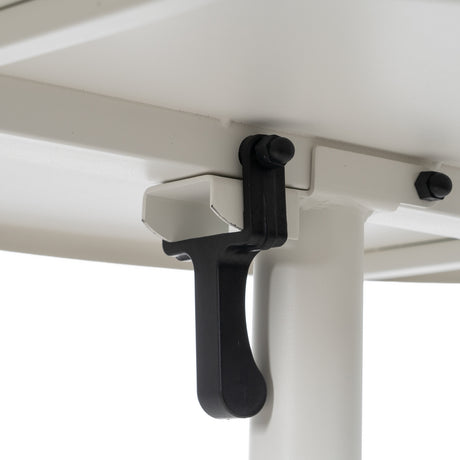 Mesa auxiliar plegable de acero en blanco 70x70x72 cm