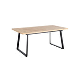 Mesa de comedor extensible de metal y madera en tono natural 170x90x75 cm