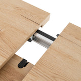 Mesa de comedor extensible de metal y madera en tono natural 170x90x75 cm