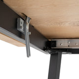 Mesa de comedor extensible de metal y madera en tono natural 170x90x75 cm