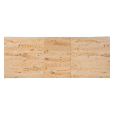 Mesa de comedor extensible de metal y madera en tono natural 170x90x75 cm