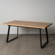 Mesa de comedor extensible de metal y madera en tono natural 170x90x75 cm