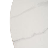 Mesa de centro de metal y cerámica en blanco y tono natural 80x80x35 cm