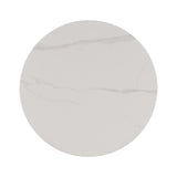 Mesa de centro de metal y cerámica en blanco y tono natural 80x80x35 cm