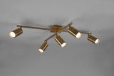 Plafón de techo Trio Marley 5 luces bronce viejo 77,4cm 612400504