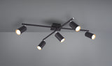 Plafón de techo Trio Marley 5 luces negro mate 77,4cm 6