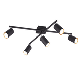 Plafón de techo Trio Marley 5 luces negro mate 77,4cm 6