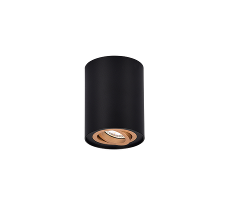 Plafón de techo Trio Cookie LED negro y dorado 3000K Ø9,6cm 612900180