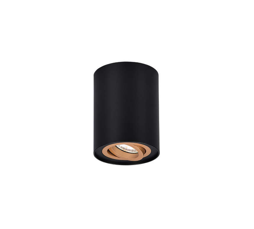 Plafón de techo Trio Cookie LED negro y dorado 3000K Ø9,6cm 612900180