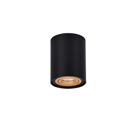 Plafón de techo Trio Cookie LED negro y dorado 3000K Ø9,6cm 612900180
