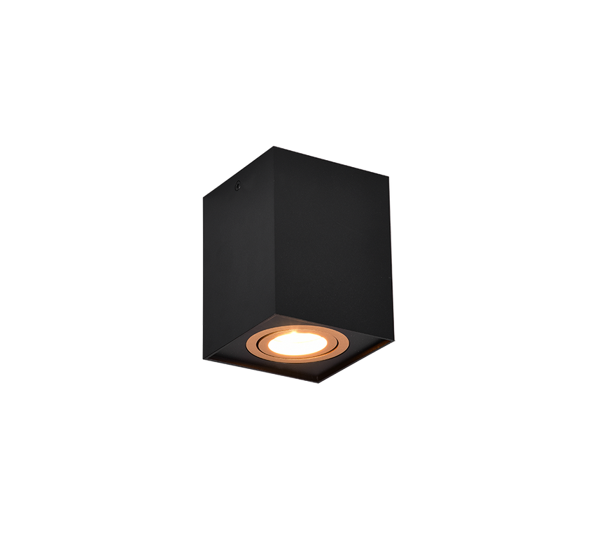 Plafón de techo Trio Biscuit LED negro y dorado 3000K 9,6cm 613000180