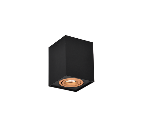 Plafón de techo Trio Biscuit LED negro y dorado 3000K 9,6cm 613000180