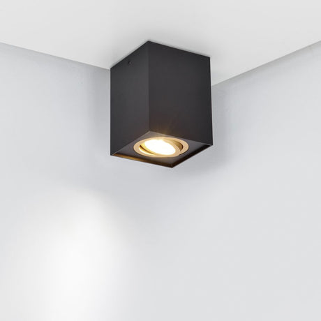 Plafón de techo Trio Biscuit LED negro y dorado 3000K 9,6cm 613000180