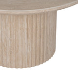 IXIA Mesa de centro piedra beige MDF 90x45 cm 613517
