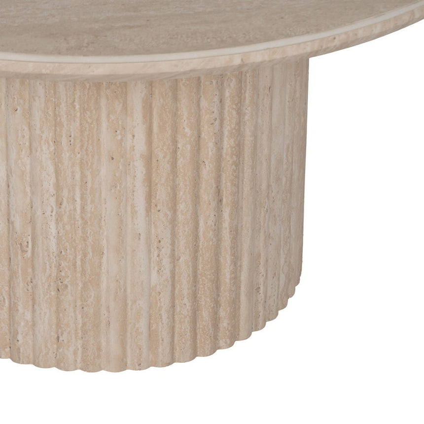 IXIA Mesa de centro piedra beige MDF 90x45 cm 613517