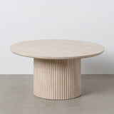 IXIA Mesa de centro piedra beige MDF 90x45 cm 613517
