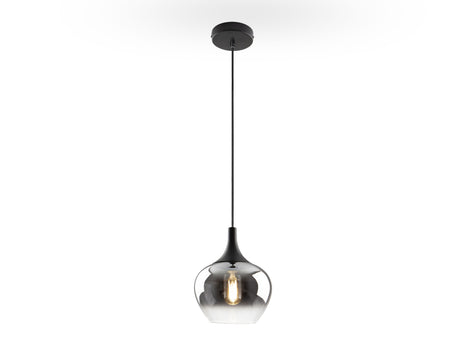 Lámpara de techo colgante Schuller Opaz 1 luz negro y degradado smoke ambiente
