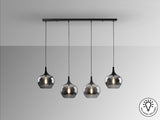 Lámpara de techo colgante Schuller Opaz 4 luces negro y degradado smoke vista 3