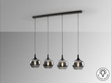 Lámpara de techo colgante Schuller Opaz 4 luces negro y degradado smoke vista 4