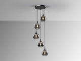 Schuller Opaz Lámpara de techo colgante 5 luces negro/smoke 614467