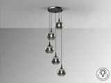 Lámpara de techo colgante Schuller Opaz 5 luces negro y degradado smoke Ø48cm vista 3