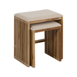 Set de 2 banquetas Bellamonte de madera de teca en tono natural 50x34x60 cm