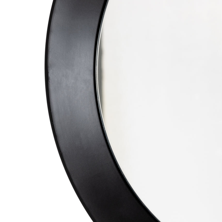 Set de 3 espejos de pared de metal y cristal en negro 84,5x84,5 cm