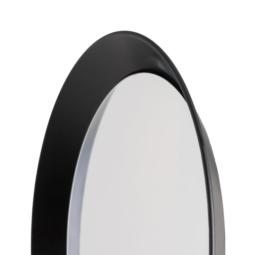 Set de 3 espejos de pared de metal y cristal en negro 84,5x84,5 cm