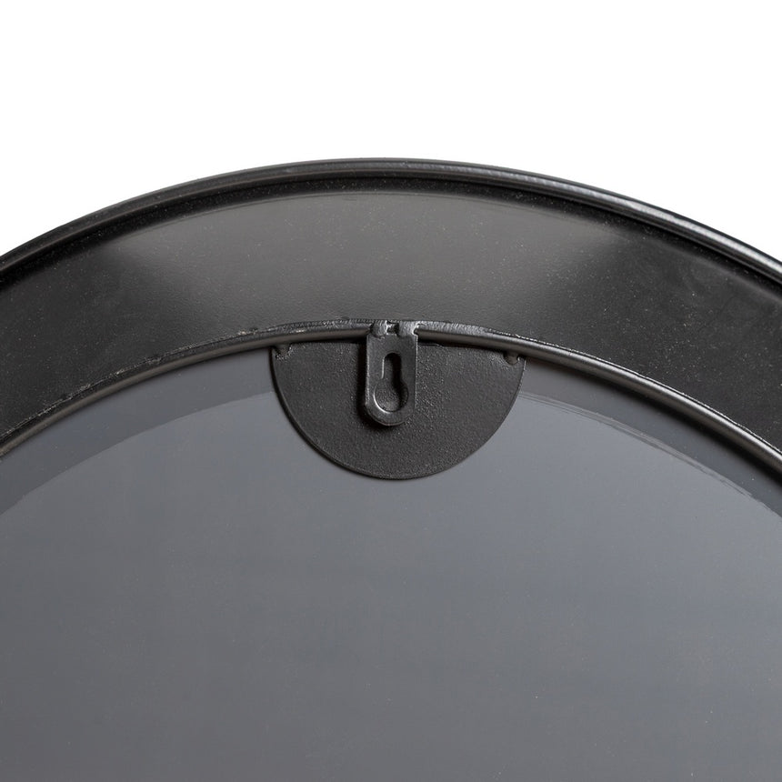 Set de 3 espejos de pared de metal y cristal en negro 84,5x84,5 cm