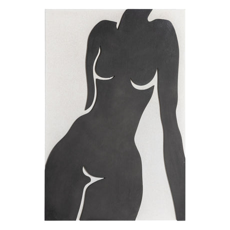 Cuadro de DM en blanco y negro 80x120 cm