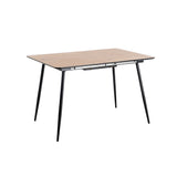Mesa de comedor extensible de DM y metal en tono natural 120x80x75 cm 615209